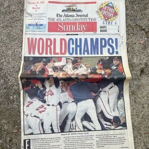 1995 Atlanta Braves World Series Champs Newspapers